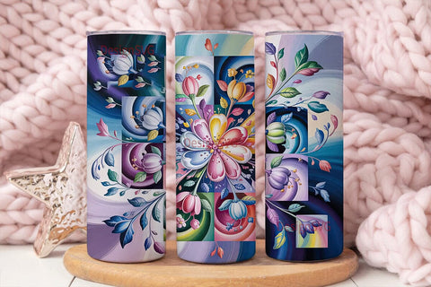 Floral Abstract Dreamy Tumbler Wrap Sublimation DesignSVG 