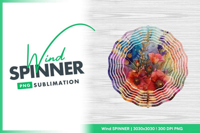 Floral abstract round wind spinner sublimation design Sublimation Regulrcrative 