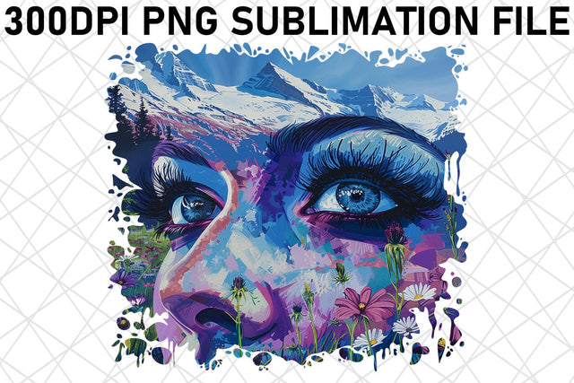 Floral African American Woman Art Sublimation afrosvg 