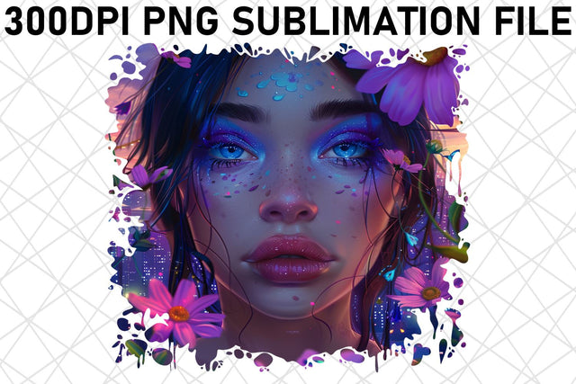 Floral African American Woman Design Sublimation afrosvg 