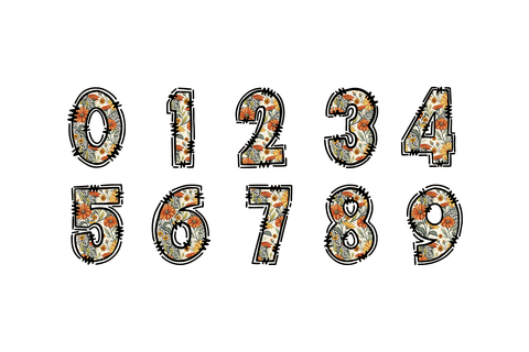 Floral Alphabet PNG, Hand Drawn Doodle Letters Sublimation BijouBay 