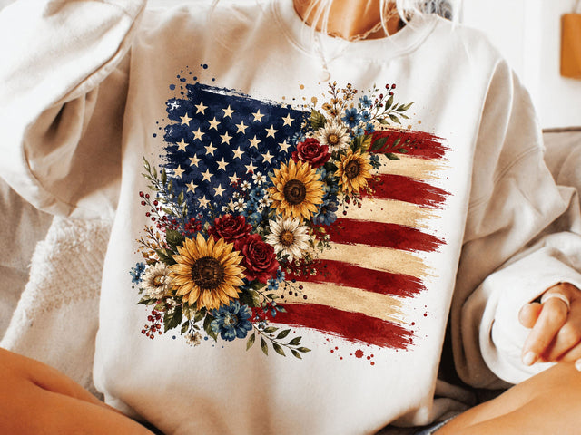 Floral American Flag PNG, 4th of July PNG, America Png, Patriotic PNG Design, Coquette 4th Of July Png, Retro 4th of July Png Designs SVG DesignDestine 