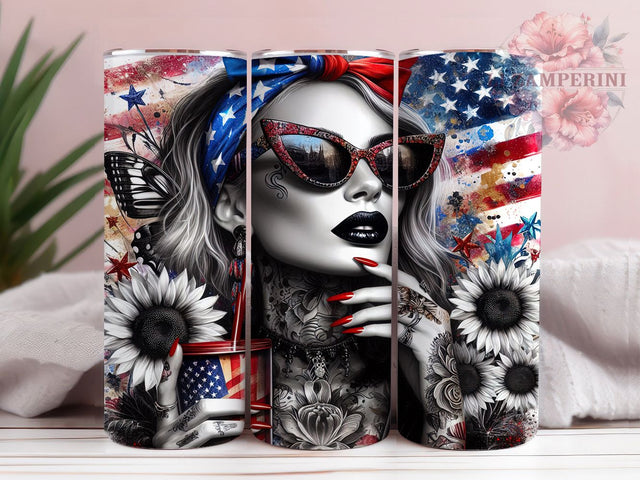 Floral American Flag Tumbler, American Flag Sunflowers, 20oz Tumbler Wrap, Sublimation Template, Skinny Tumbler Wrap, Digital Download, Independence Day Gift Idea Sublimation Li Zamperini 