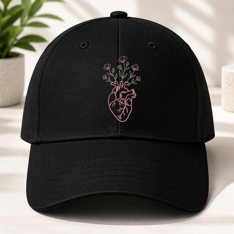 Floral Anatomical Heart Machine Embroidery Design – Heart with Wildflowers Botanical Embroidery File Embroidery/Applique DESIGNS PatternFeed8 