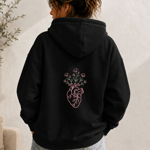 Floral Anatomical Heart Machine Embroidery Design – Heart with Wildflowers Botanical Embroidery File Embroidery/Applique DESIGNS PatternFeed8 