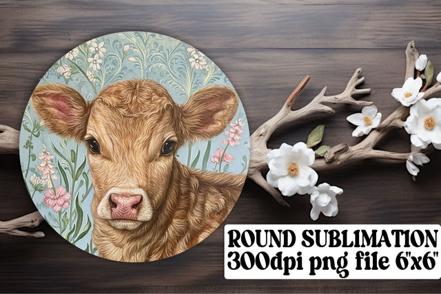 Floral Animal Round Ornaments Sublimation afrosvg 
