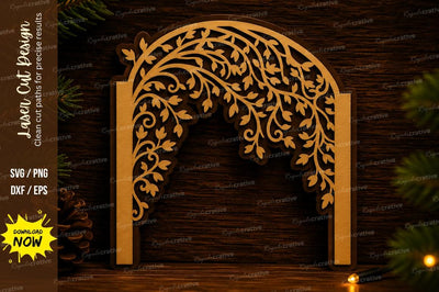 Floral Arch Border Laser Cut Svg Design SVG Regulrcrative 