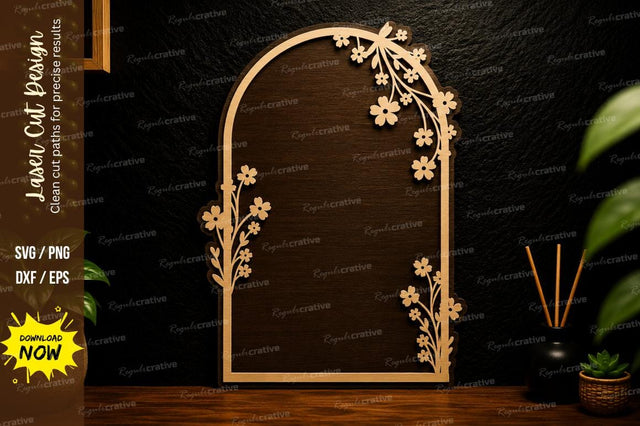Floral Arch Frame Laser Cut SVG Design SVG Regulrcrative 