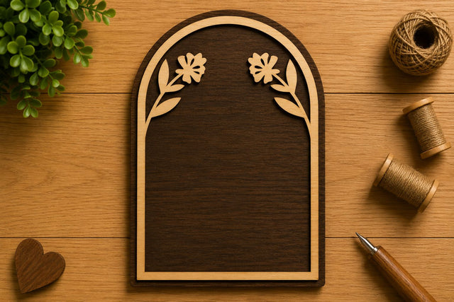 Floral Arch Frame Laser Cut Svg File Design SVG Regulrcrative 