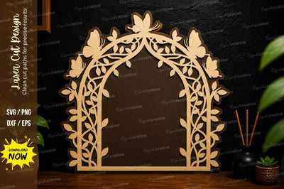 Floral Arch Frame laser cut svg File SVG Regulrcrative 