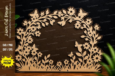 Floral Arch Frame Laser Cut SVG Regulrcrative 