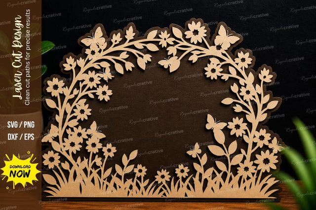 Floral Arch Frame Laser Cut SVG Regulrcrative 