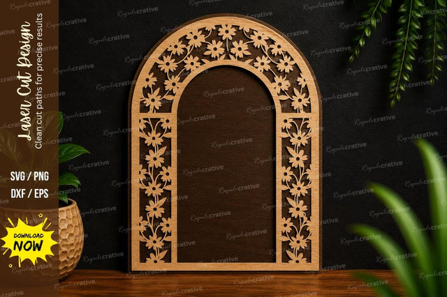 Floral Arch Frame SVG Laser Cut Svg Design SVG Regulrcrative 