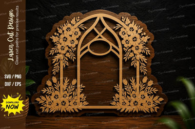 Floral Arch Garden Laser Cut Svg Design SVG Regulrcrative 