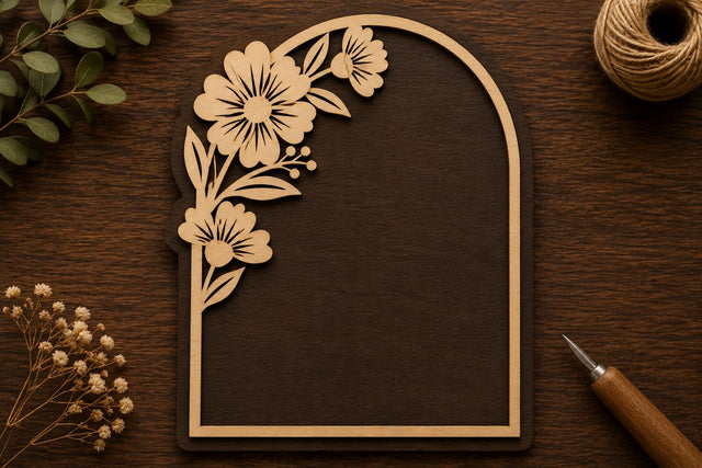 Floral Arch Left Laser Cut Svg File Design SVG Regulrcrative 
