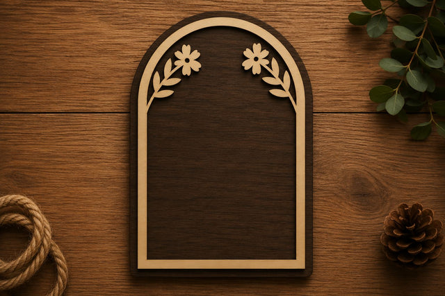Floral Arch Panel Laser Cut Svg File Design SVG Regulrcrative 