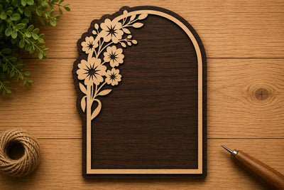 Floral Arch Right Laser Cut Svg File Design SVG Regulrcrative 