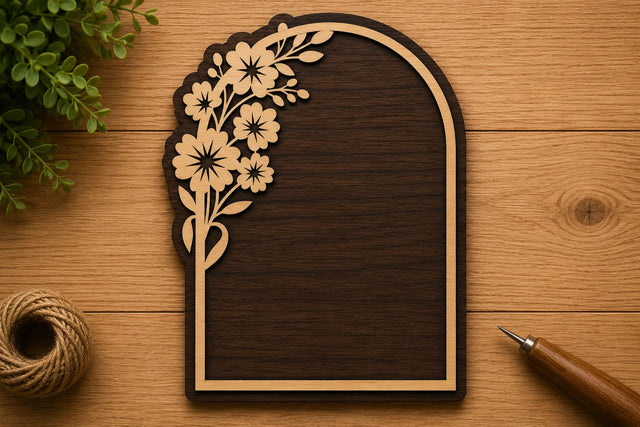 Floral Arch Right Laser Cut Svg File Design SVG Regulrcrative 