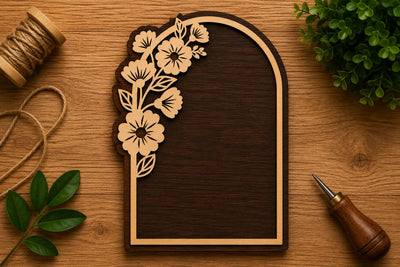 Floral Arch Right Laser Cut Svg File Design SVG Regulrcrative 