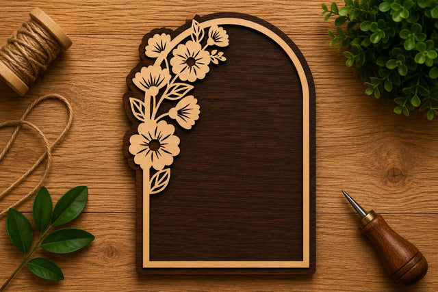 Floral Arch Right Laser Cut Svg File Design SVG Regulrcrative 