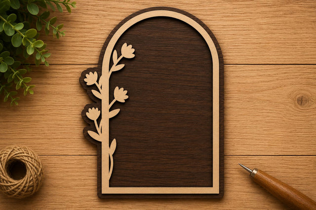 Floral Arch Right Laser Cut Svg File Design SVG Regulrcrative 