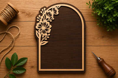 Floral Arch Right Laser Cut Svg File Design SVG Regulrcrative 