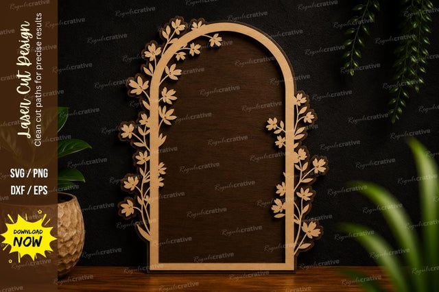 Floral Arch Window SVG Laser Cut Svg Design SVG Regulrcrative 