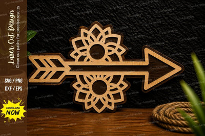 Floral Arrow Laser Cut Svg Design SVG Regulrcrative 