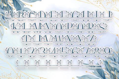 Floral Baby Line Monogram Font Dm Letter Studio 