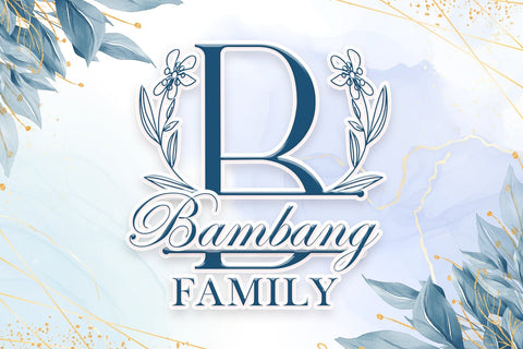 Floral Baby Line Monogram Font Dm Letter Studio 