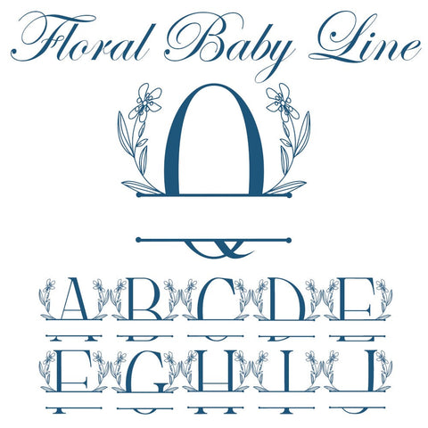 Floral Baby Line Monogram Font Dm Letter Studio 