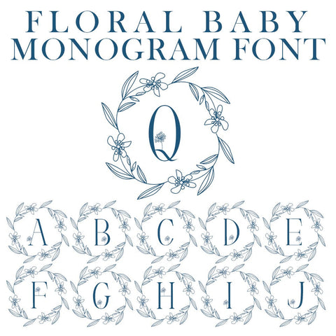 Floral Baby Monogram Font Dm Letter Studio 