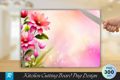 Floral Background Cutting Board Sublimation Regulrcrative 