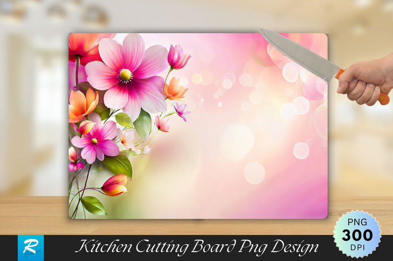 Floral Background Cutting Board Sublimation Regulrcrative 