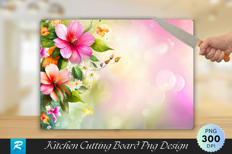 Floral Background Cutting Board Sublimation Regulrcrative 