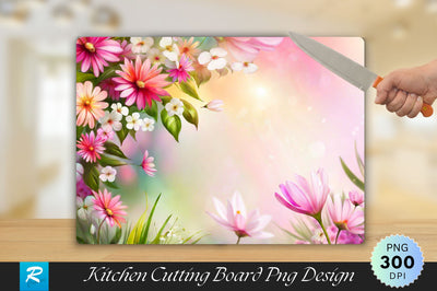 Floral Background Cutting Board Sublimation Regulrcrative 