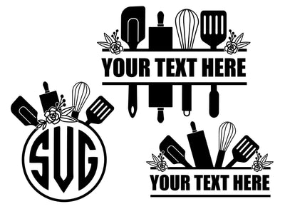Floral Baking Monogram SVG | VIP Extended Use License SVG So Fontsy VIP Design Shop 