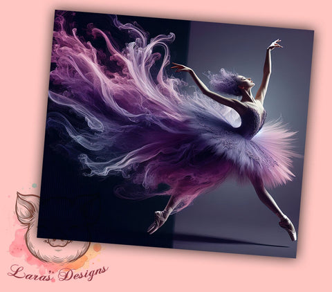 Floral Ballet Dancer 20oz Tumbler, Floral Dance Gift, 20oz Tumbler Wrap, Sublimation Design, Artistic Dance Art, Dance Lover Gift, Ballerina Decor Sublimation Lara' s Designs 