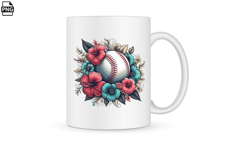 Floral Baseball PNG Printable File Sublimation Creativedesigntee 