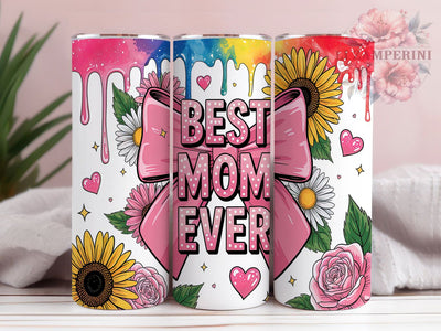Floral Best Mom Gift Tumbler Wrap, Mom Flower Wrap, Mother's Day Sublimation, Mom 20oz Tumbler Design, Floral Mom Tumbler, Best Mom Ever Wrap, Mom Gift Tumbler Sublimation Li Zamperini 