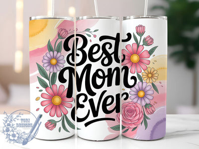 Floral Best Mom Tumbler, Floral Mom Tumbler, Cute Mom Wrap, Whimsical Flowers Wrap, Rustic Mom Wrap, Sublimation Design, Trendy Gift Idea Sublimation ToriDesigns 