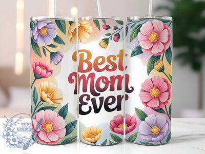 Floral Best Mom Tumbler, Floral Mom Tumbler, Cute Mom Wrap, Whimsical Flowers Wrap, Rustic Mom Wrap, Sublimation Design, Trendy Gift Idea Sublimation ToriDesigns 