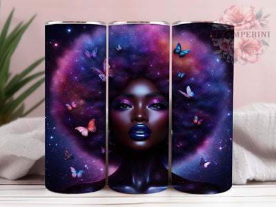 Floral Black Girl Tumbler, Floral Design, Afrocentric Art, Tumbler Wrap, Sublimation Design, 20oz Tumbler, Cultural Artwork Sublimation Li Zamperini 