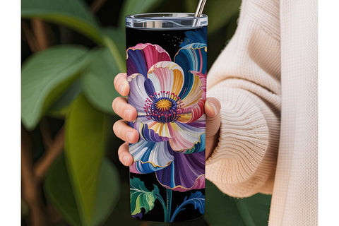 Floral Bloom 20oz Tumbler Wrap Sublimation DesignSVG 