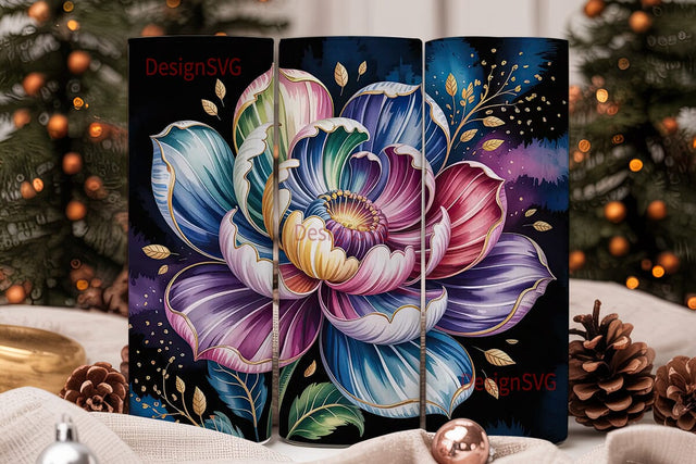 Floral Bloom 20oz Tumbler Wrap Sublimation DesignSVG 
