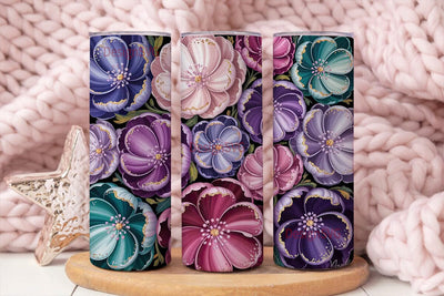 Floral Bloom 20oz Tumbler Wrap Sublimation DesignSVG 