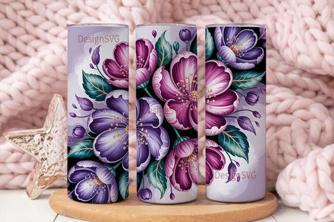 Floral Bloom 20oz Tumbler Wrap Sublimation DesignSVG 