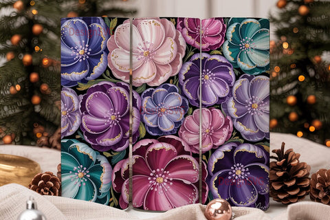 Floral Bloom 20oz Tumbler Wrap Sublimation DesignSVG 