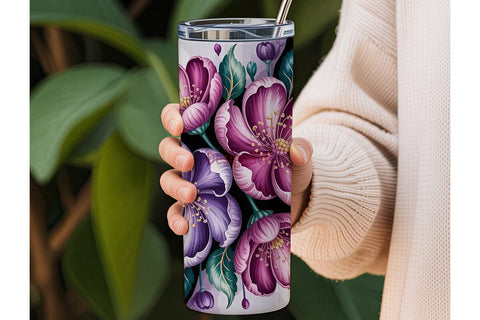 Floral Bloom 20oz Tumbler Wrap Sublimation DesignSVG 