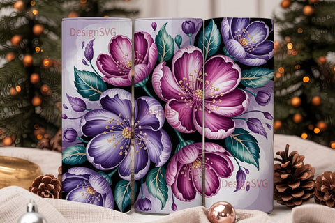 Floral Bloom 20oz Tumbler Wrap Sublimation DesignSVG 